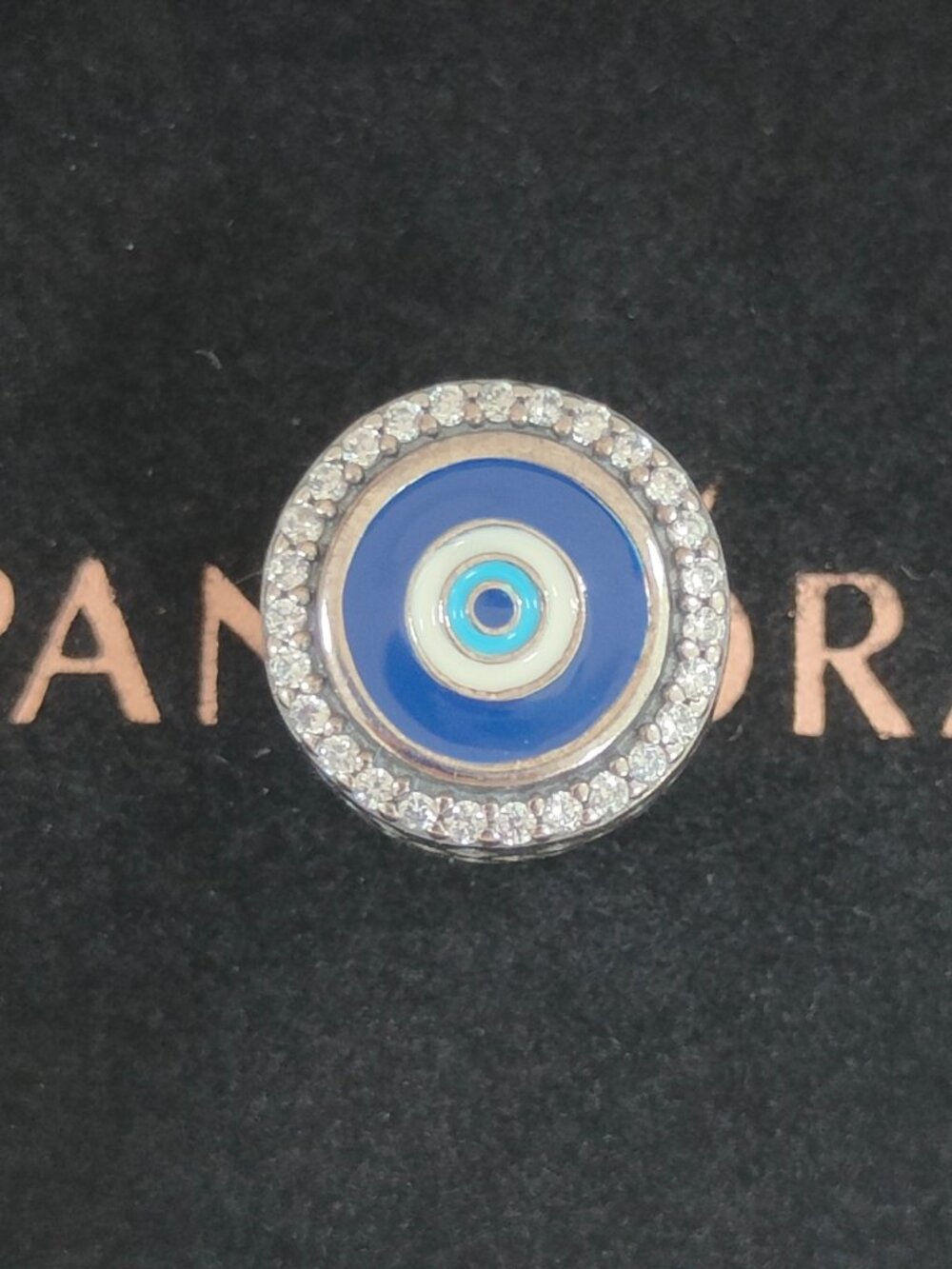 Pandora Evil Eye Exclusive Charm Bead Button Double Sided Pendant S925 Silver